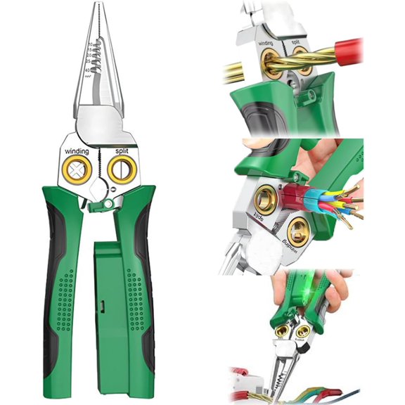 Wire Strippers Twter with Electricity Measurement Function 8in1 Wire Stripping Pliers for Cutting and Pulling Wires Cable Scsors for Scraping and Pressing Wires wrapping tools with Voltage Test