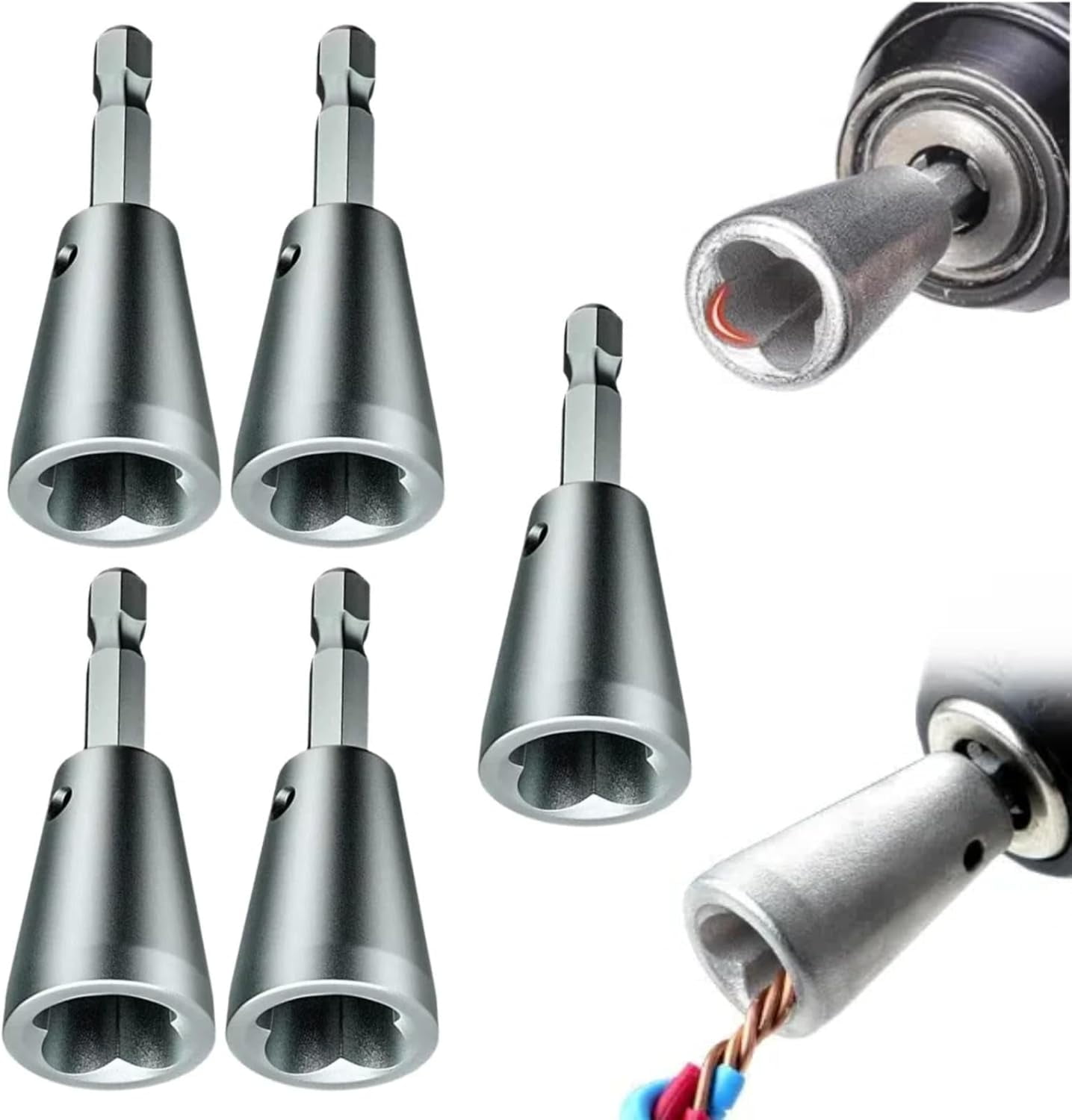 Wire Stripping and Twisting Tool, Cable Quick Stripping, Wire Twister Tool for Drill, Automatic Wire Stripper Cable Wire Connector Tool, Portable Wire Nut Twister for Electrical Power Drill