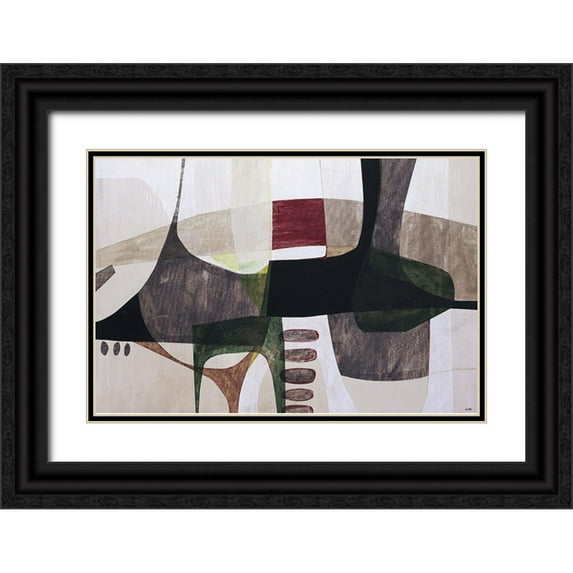 Wire, Tony 32x23 Black Ornate Wood Framed with Double Matting Museum Art Print Titled - Godzilla