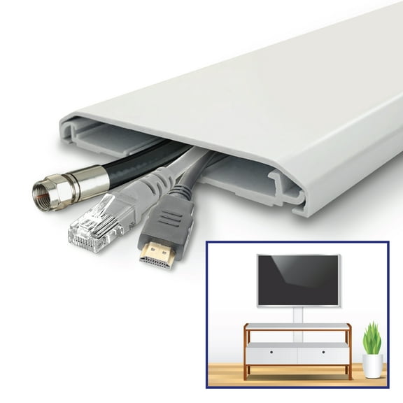 Wire Trak Low Profile TV Wire Management Kit, Peel and Stick Adhesive, 36"