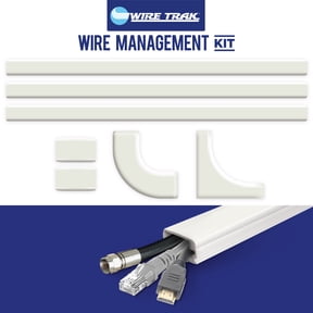 Wire Trak Wire Management Kit, 1" x 1/2" Peel and Stick Adhesive Raceway, 54"