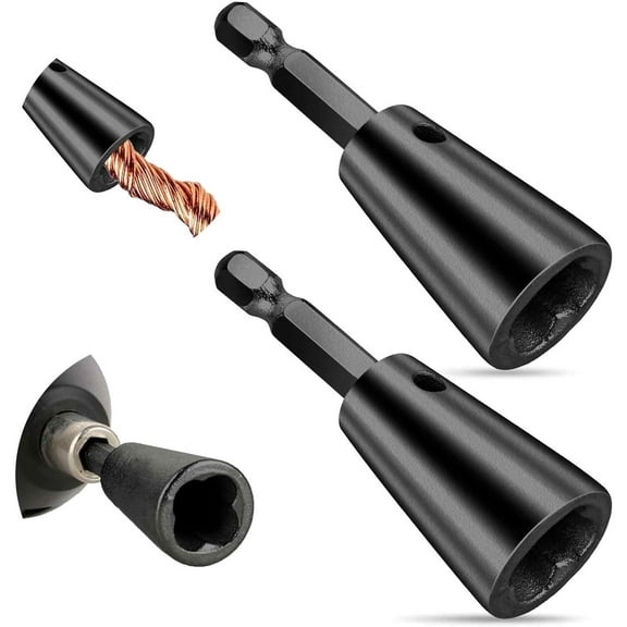 Wire Twister Tool for Drill, 2PCS Upgrades Wire Nut Twister for Drill 6MM Hex Shank Cable Wire Twisting Tool Wire Connector Wire Stripping Twisting Tool Wire Profession Electricians Tool(Black)