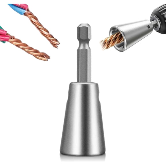 Wire Twister Tool for Drill, 6MM Hex Shank Cable Wire Twisting Tool Wire Twister Wire Connector for 9-22 AWG, Electrical Durable Power Drill Attachment for Fast and Easy Wire Twisting (1pcs)