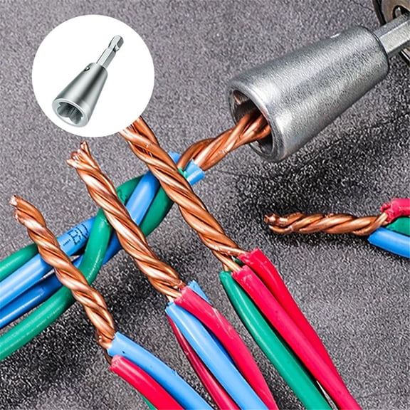 Wire Twister Tool for Drill, Wire Nut Twister for Drill, Profession Electricians Tool, 6MM Hex Shank Cable Wire Twisting Tool, Wire Twister Wire Connector for 9-22 AWG, 1 Pcs, 2.16x0.78"