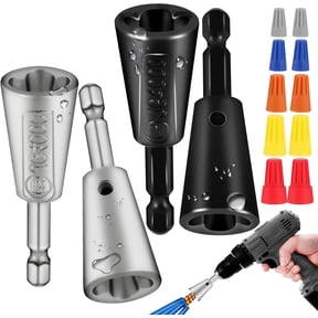 Wire Twister Tool for Drill Wire Nut Twister Tool Lightweight Wire Nut Twister Compatible with 8 To 24 Awg and 2 To 7 Ways Effortlessly, Wire Nut Twister for Drill for Electrical Power Drill