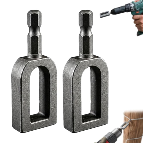 Wire Twister Tool for Drill with 1/4 in Hex Shank, Steel Fence and Rebar Tool Set