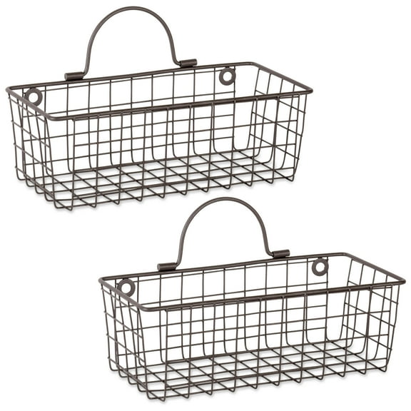 Wire Wall Basket Small Bronze (Set of 2)