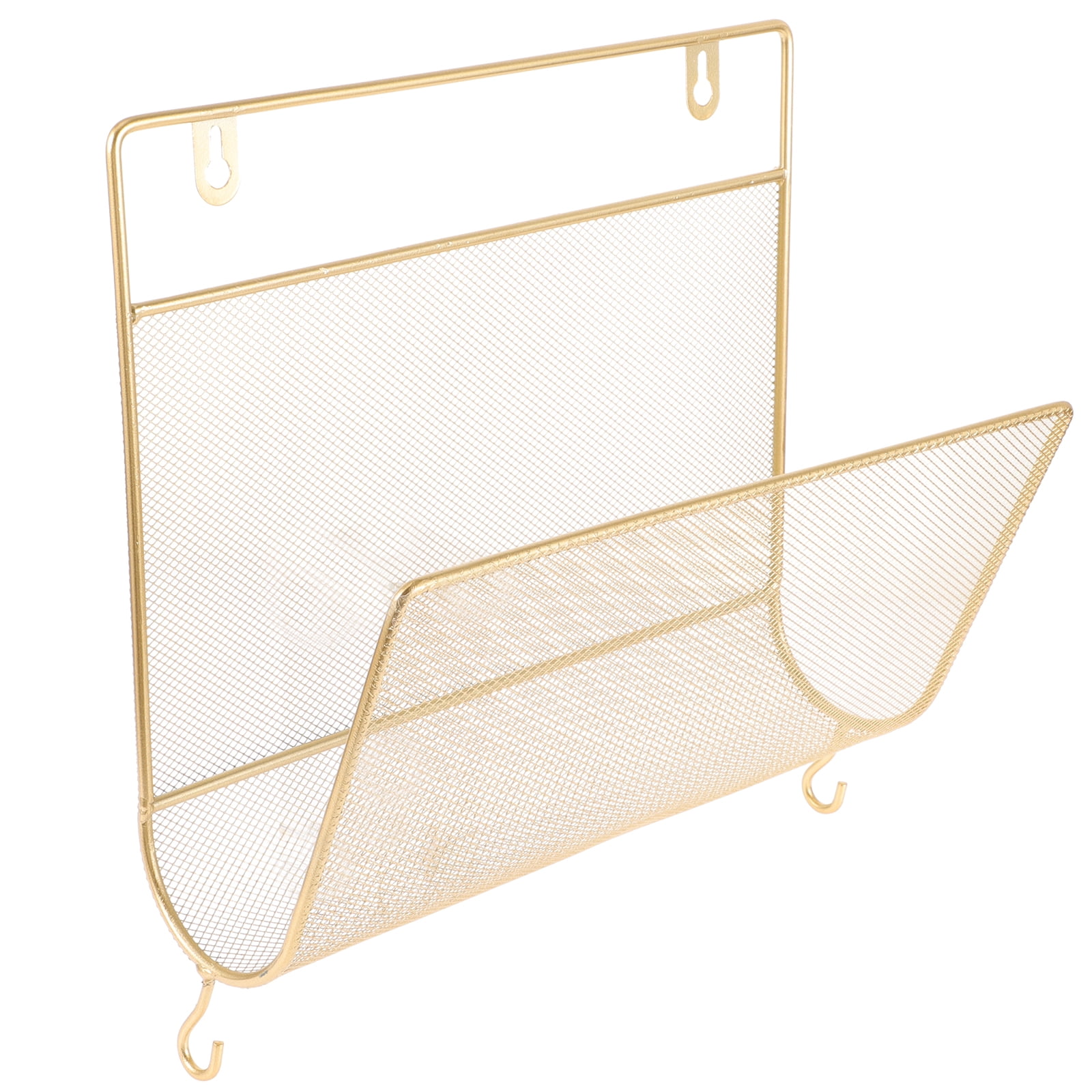 Wire Wall Book Rack Hanging Files Storage Shelving Mount Bookshelf ...