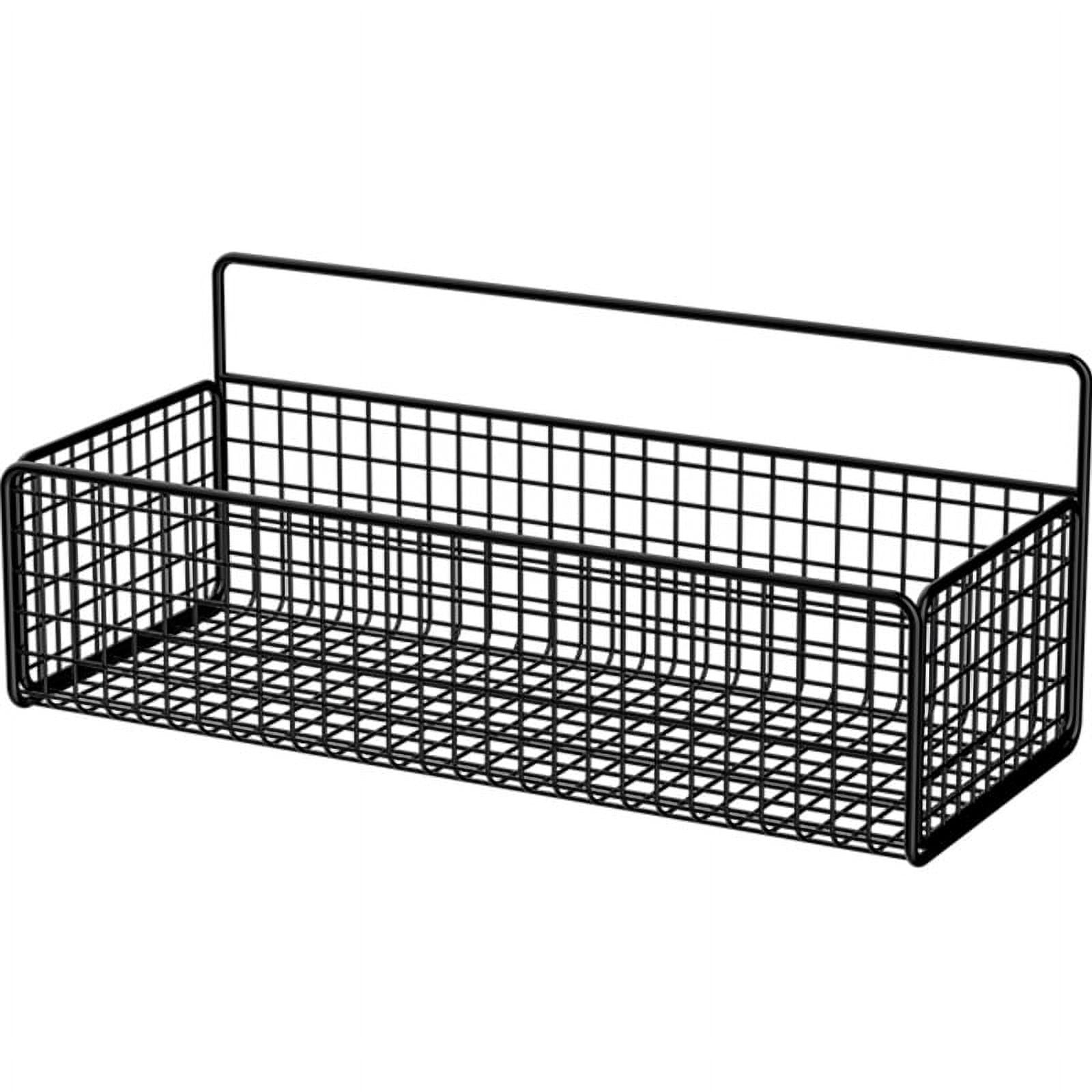 Wall Mounted Small Organizer Rack, Wire Grid Basket Hanging Display ...