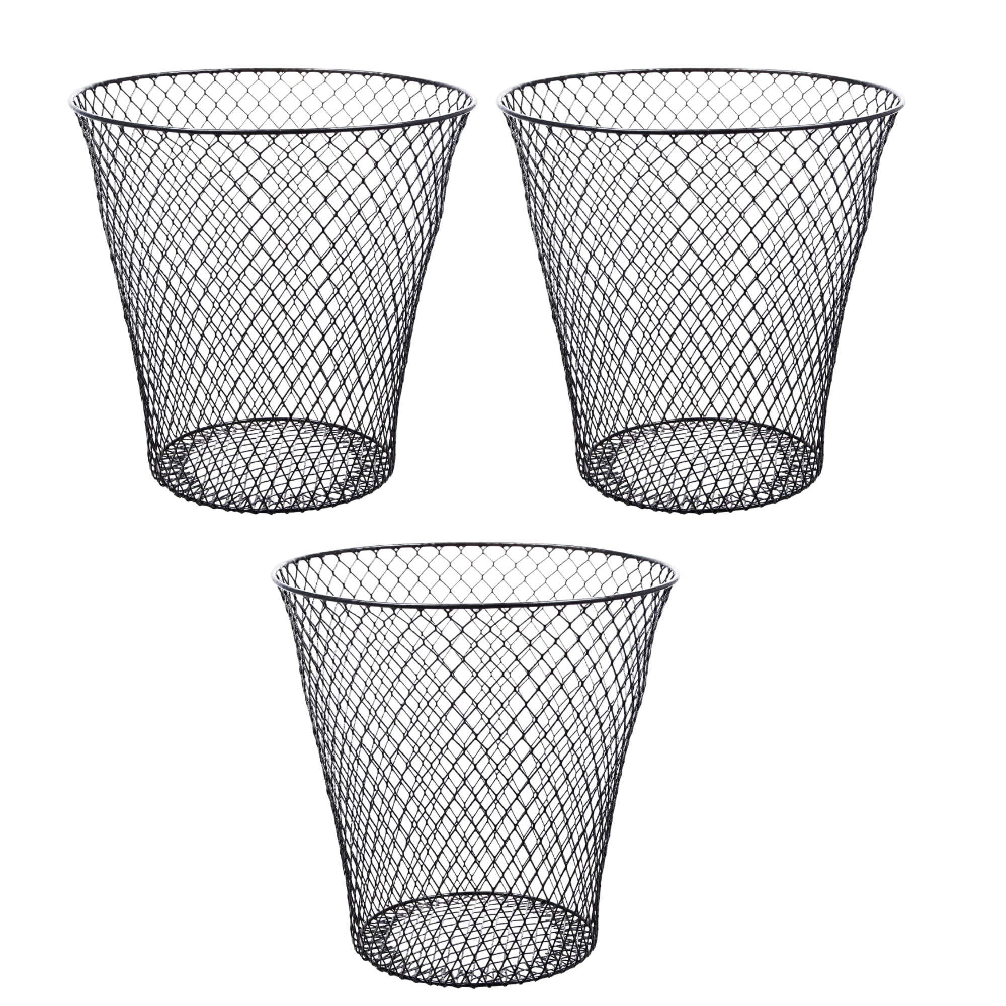 Big Christmas Gift Pack of 3 Round Mash Waste Basket Trash Can Recycling Bin  Perfect for Home/Office Wastebasket Recycling Bin Trash Can Bin Wastebasket  Trash Cans Waste Basket Bin Trash price in