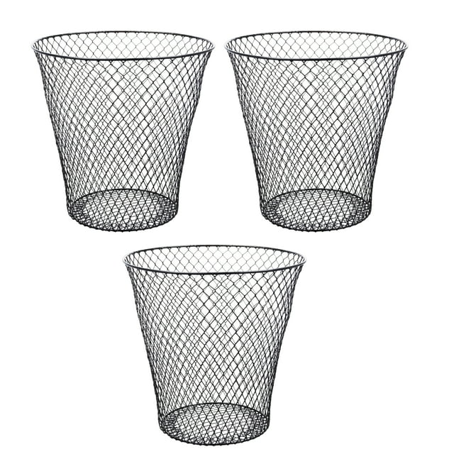 Wire Wastebaskets 3 Pack Metal Trash Cans Small Waste Basket Garbage