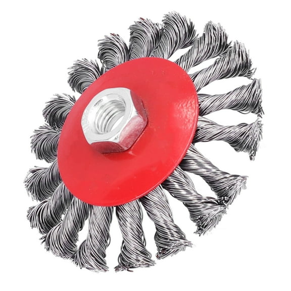 Wire Wheel Brush Cup,Twist Wire Brush Wheel Knotted Grinder Cup Grinding Rust Paint Removal Tool M14x2 Nut 4in,Twist Wire Brush
