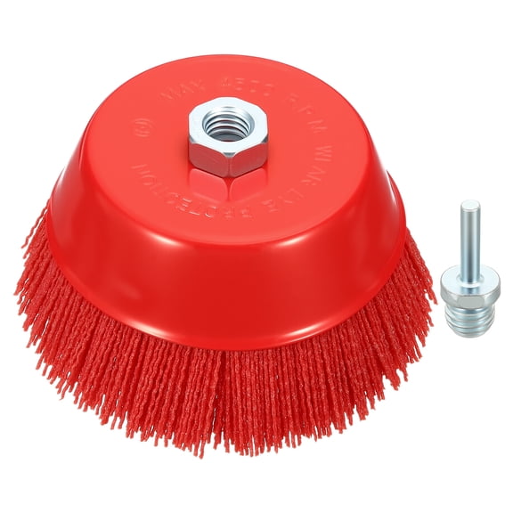 Wire Wheel Cup Brush Set for Grinder - 2 Pcs - Nylon Crimping Wire Wheel for Angle Grinder with 5/8"-11 Arbor - Good for Cleaning Rust Paint Abrasive (6" Dia.)