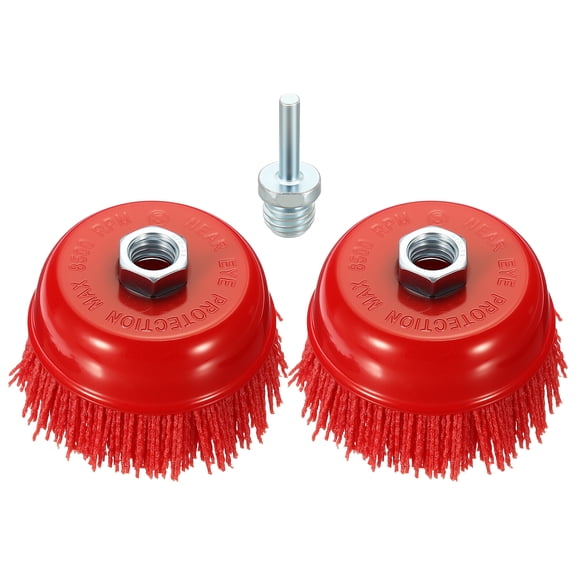 Wire Wheel Cup Brush Set for Grinder - 3 Pcs - Nylon Crimping Wire Wheel for Angle Grinder with 5/8"-11 Arbor - Good for Cleaning Rust Paint Abrasive (4" Dia.)