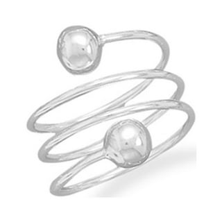 Wire Wrap Ring with Bead Ends Sterling Silver Wire Wrap Ring with Bead Ends Sterling Silver