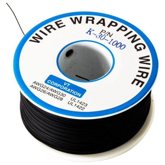 Wire Wrap Solid Kynar Wire 30 Gauge (Black, 1000 feet)