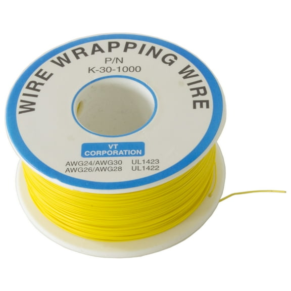 Wire Wrap Solid Kynar Wire 30 Gauge (Yellow, 1000 feet)
