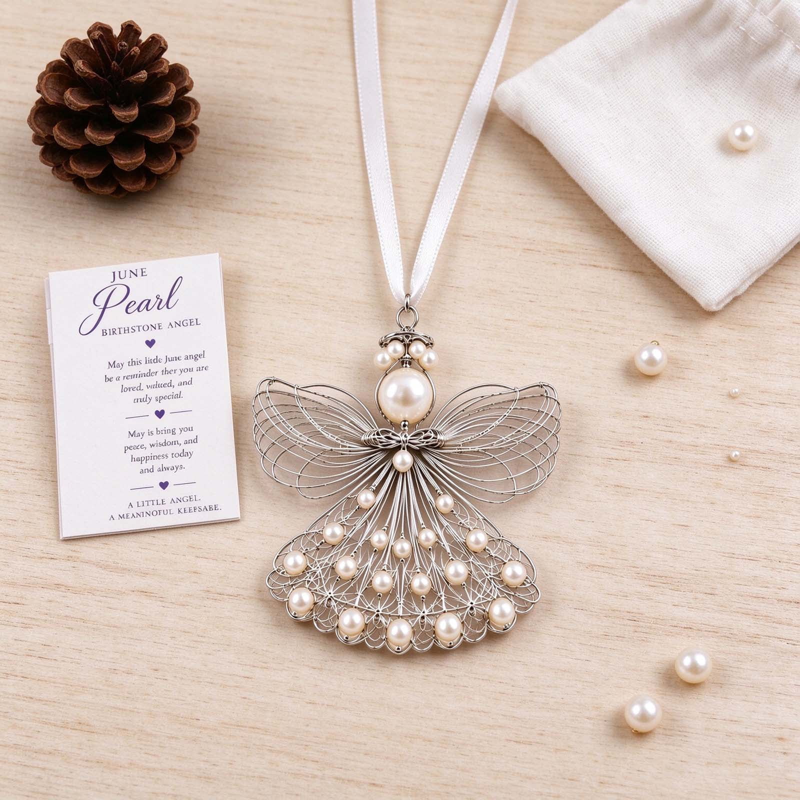 Wire Wrapped Birth Month Angel Ornament, Angel Wings Decor with Faux ...