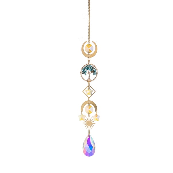 Wire Wrapped Tree Chakra Suncatcher Boho Home Decor Spiritual Gift Celestial Decor Hanging Crystal Window Prism