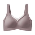 thumbnail image 1 of Wire-free V-neck Mesh Comfortable Soft Support T-shirt Bra Plus Size Cup, 1 of 2