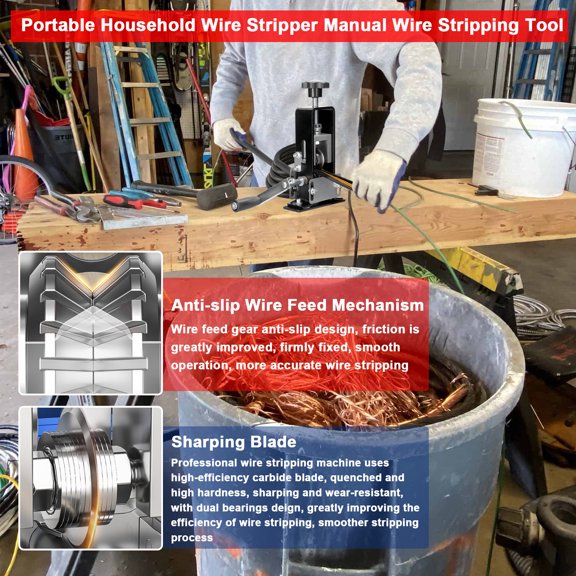 Wire stripper,Portable Wire Manual Drill Manual Wire Tool Crank Support Use Support Use With Hand Crank Support Wire Portable With Hand Cable Cable Wire Xinzy Cable Portable