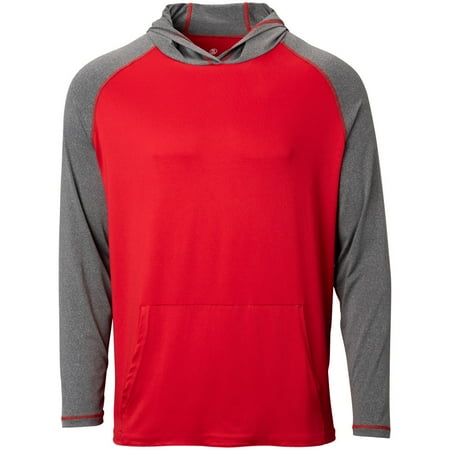 Wire2wire Men's Performance Long Sleeve Baseball Training Hoodie Red M