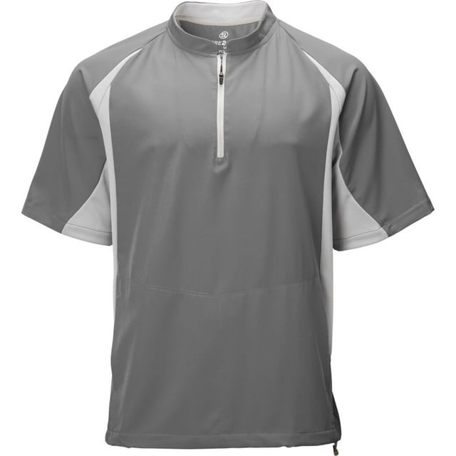 Wire2wire Men's Performance Short Sleeve Baseball Cage Jacket Grey/Grey