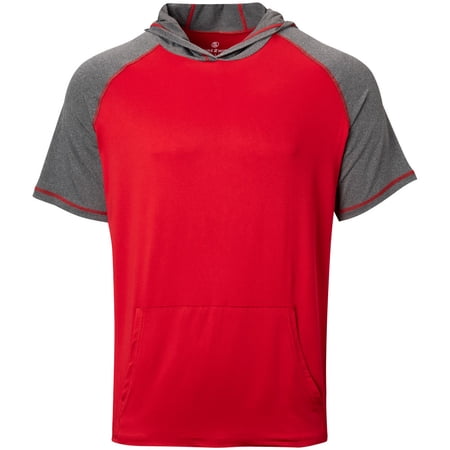 Wire2wire Men's Performance Short Sleeve Baseball Hoodie Red S