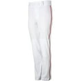 thumbnail image 1 of Wire2wire Men's Tournament Open Bottom Piped Baseball Pant White/Scarlet M, 1 of 9