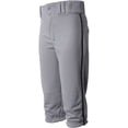 thumbnail image 1 of Wire2Wire Men's Tournament Piped Knicker Baseball Pant Grey/Black XL, 1 of 3