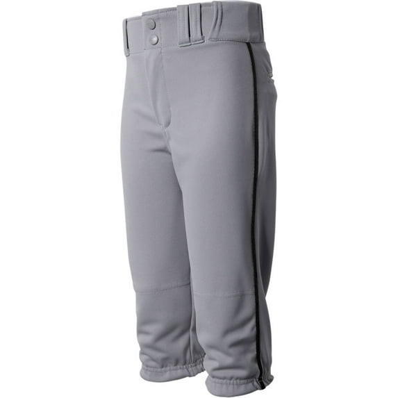 Wire2wire Youth Tournament Piped Knicker Baseball Pant Grey/Black L