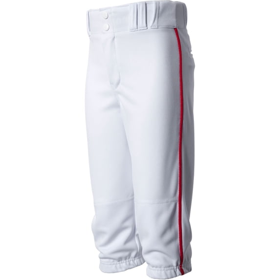 Wire2wire Youth Tournament Piped Knicker Baseball Pant White/Scarlet L