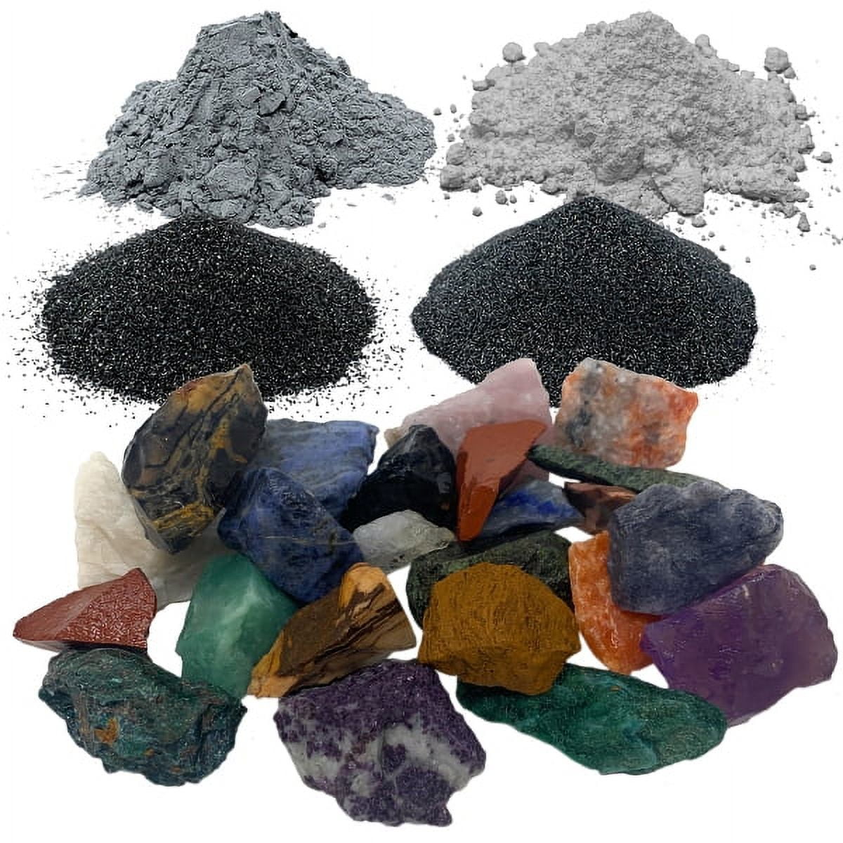 Wire Jewelry Brazilian Rock Tumbler Refill Kit, 1.5 Lbs Stones, 4 Step ...