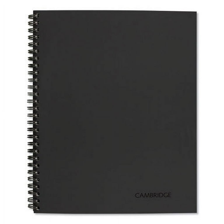 Wirebound Soft-Cover Business-Meeting Journal, 1-Subject, Meeting-Minutes/Notes Format, Black Cover, (80) 11 x 8.5 Sheets