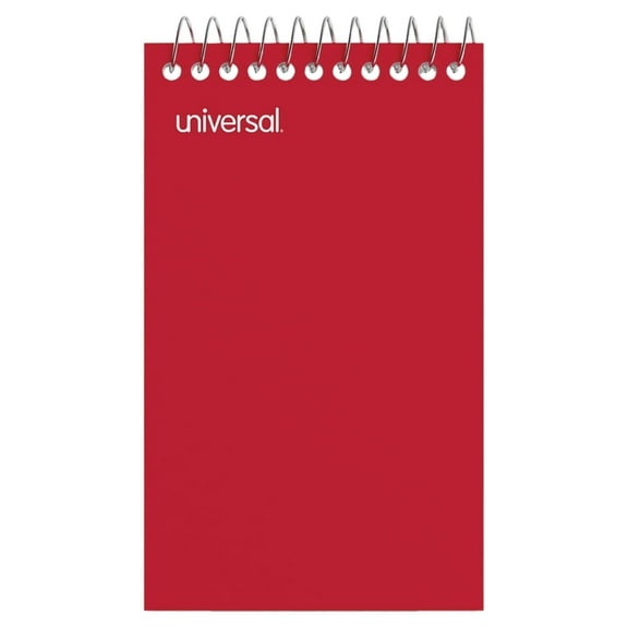 Universal Wirebound Memo Book, Narrow Rule, 3" x 5", White, 50 Sheets (12 Count)