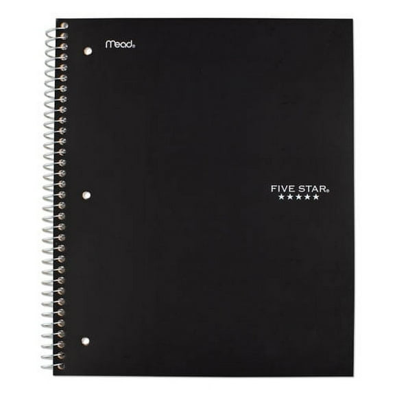 "Wirebound Notebook, 1 Subject, Medium/college Rule, Black Cover, 11 X 8.5, 100 Sheets | Bundle of 2 Each"