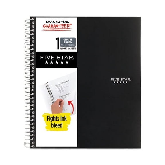 Wirebound Notebook, 1 Subject, Quadrille Rule, Randomly Assorted Covers, 11 X 8.5, 100 Sheets | Bundle of 2 Each
