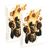 Wirebound Notebook Hardcover Spiral Notebooks A Skeleton Silhouette, 60 Pages, 80 GSM, 5.7 x 8.3in