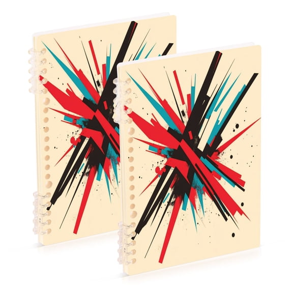 Wirebound Notebook Hardcover Spiral Notebooks Abstract Explosion, 60 Pages, 80 GSM, 5.7 x 8.3in