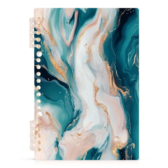 Wirebound Notebook Hardcover Spiral Notebooks Abstract Marble Pattern, 60 Pages, 80 GSM, 5.7 x 8.3in