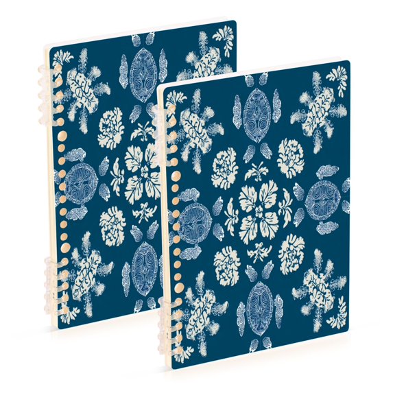 Wirebound Notebook Hardcover Spiral Notebooks Abstract Turtle Pattern, 60 Pages, 80 GSM, 5.7 x 8.3in