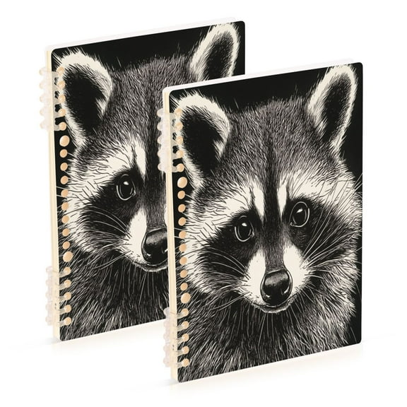 Wirebound Notebook Hardcover Spiral Notebooks An Adorable Raccoon, 60 Pages, 80 GSM, 5.7 x 8.3in