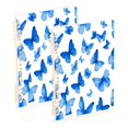 thumbnail image 1 of Wirebound Notebook Hardcover Spiral Notebooks Blue Butterfly Pattern, 60 Pages, 80 GSM, 5.7 x 8.3in, 1 of 7