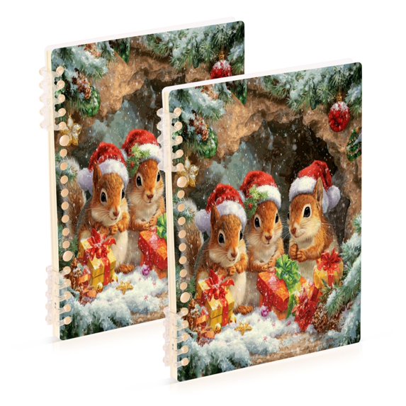 Wirebound Notebook Hardcover Spiral Notebooks Bunny with Santa Hat, 60 Pages, 80 GSM, 5.7 x 8.3in