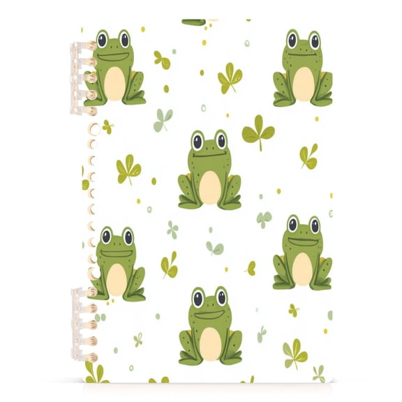 Wirebound Notebook Hardcover Spiral Notebooks Cartoon Frog Pattern, 60 Pages, 80 GSM, 5.7 x 8.3in