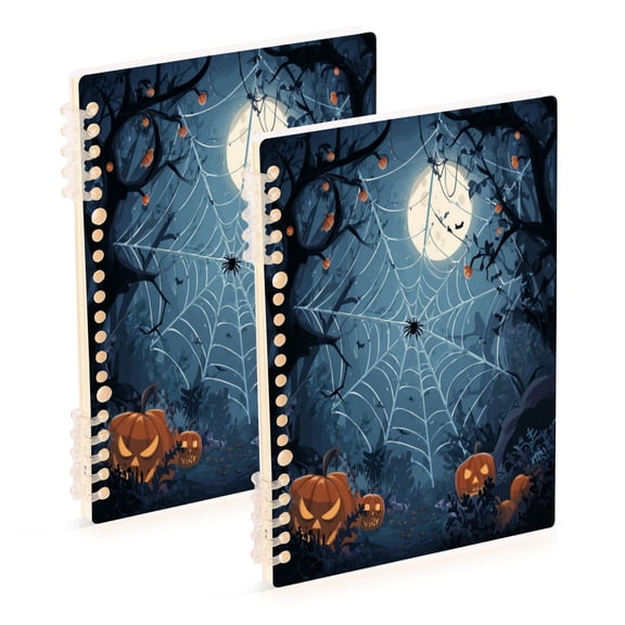Wirebound Notebook Hardcover Spiral Notebooks Cartoon Style Spider Web, 60 Pages, 80 GSM, 5.7 x 8.3in 2PCS