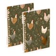 thumbnail image 1 of Wirebound Notebook Hardcover Spiral Notebooks Chickens with Wildflowers and Grasses, 60 Pages, 80 GSM, 5.7 x 8.3in, 1 of 7