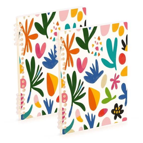 Wirebound Notebook Hardcover Spiral Notebooks Colorful Abstract Shapes, 60 Pages, 80 GSM, 5.7 x 8.3in