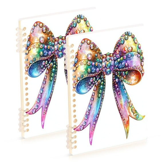 Wirebound Notebook Hardcover Spiral Notebooks Colorful Bow, 60 Pages, 80 GSM, 5.7 x 8.3in