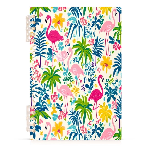 Wirebound Notebook Hardcover Spiral Notebooks Colorful Flamingo Pattern, 60 Pages, 80 GSM, 5.7 x 8.3in